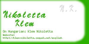 nikoletta klem business card